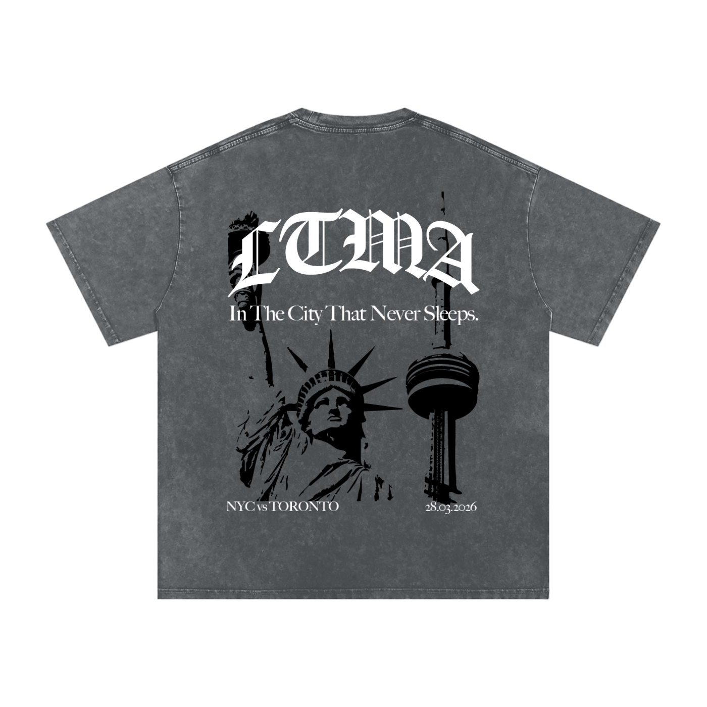 LTMA vs. NYC - Snow Washed Oversized Cotton T-Shirt