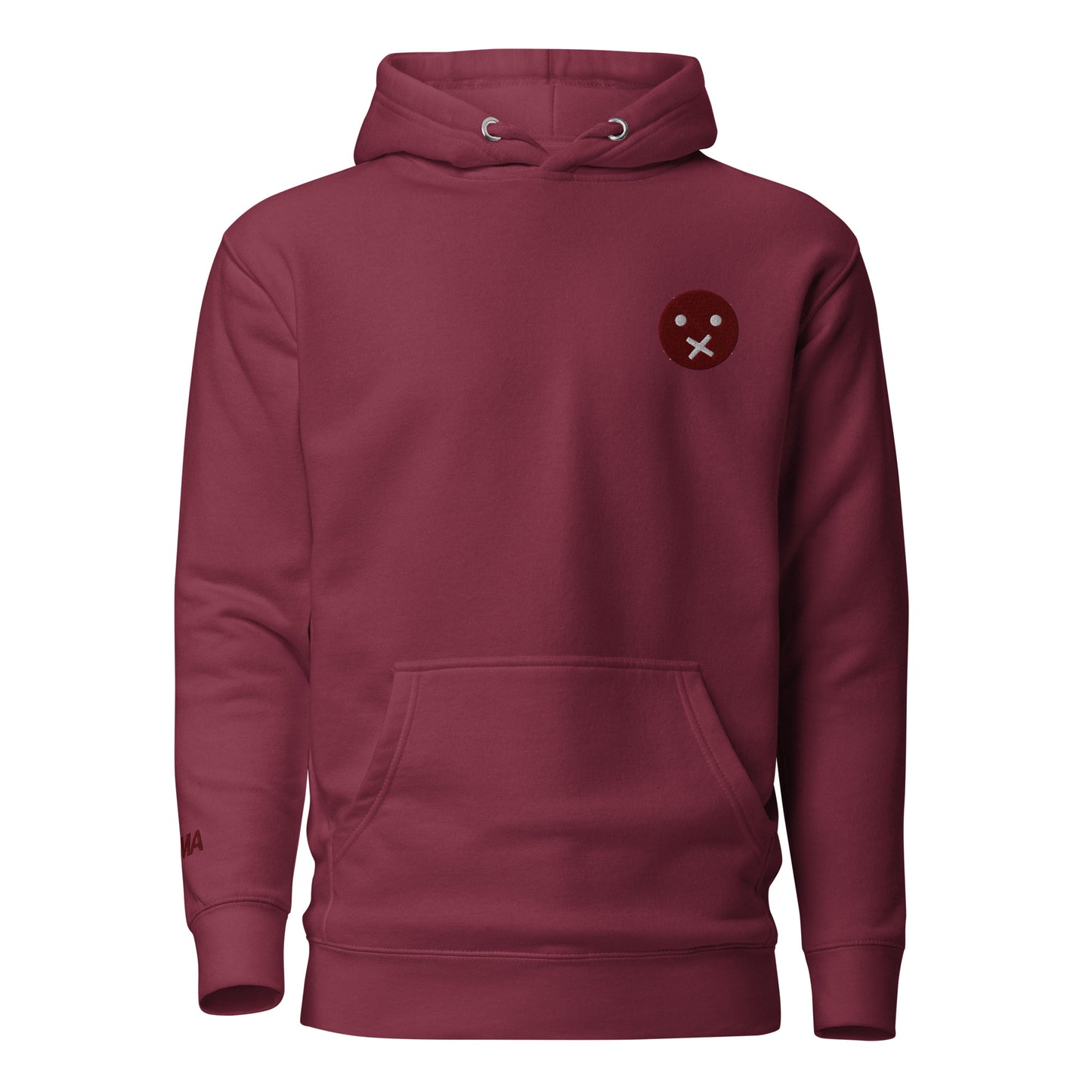 Face Hoodie- Maroon