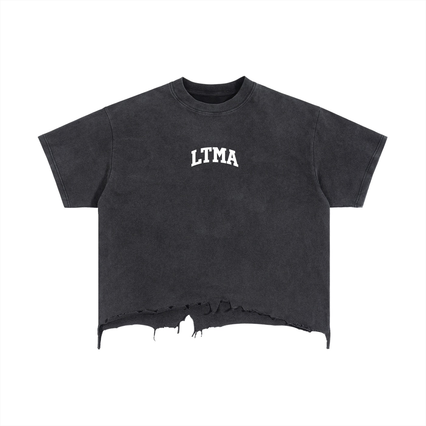 Vintage Wash Boxy Distressed Hem T-Shirt