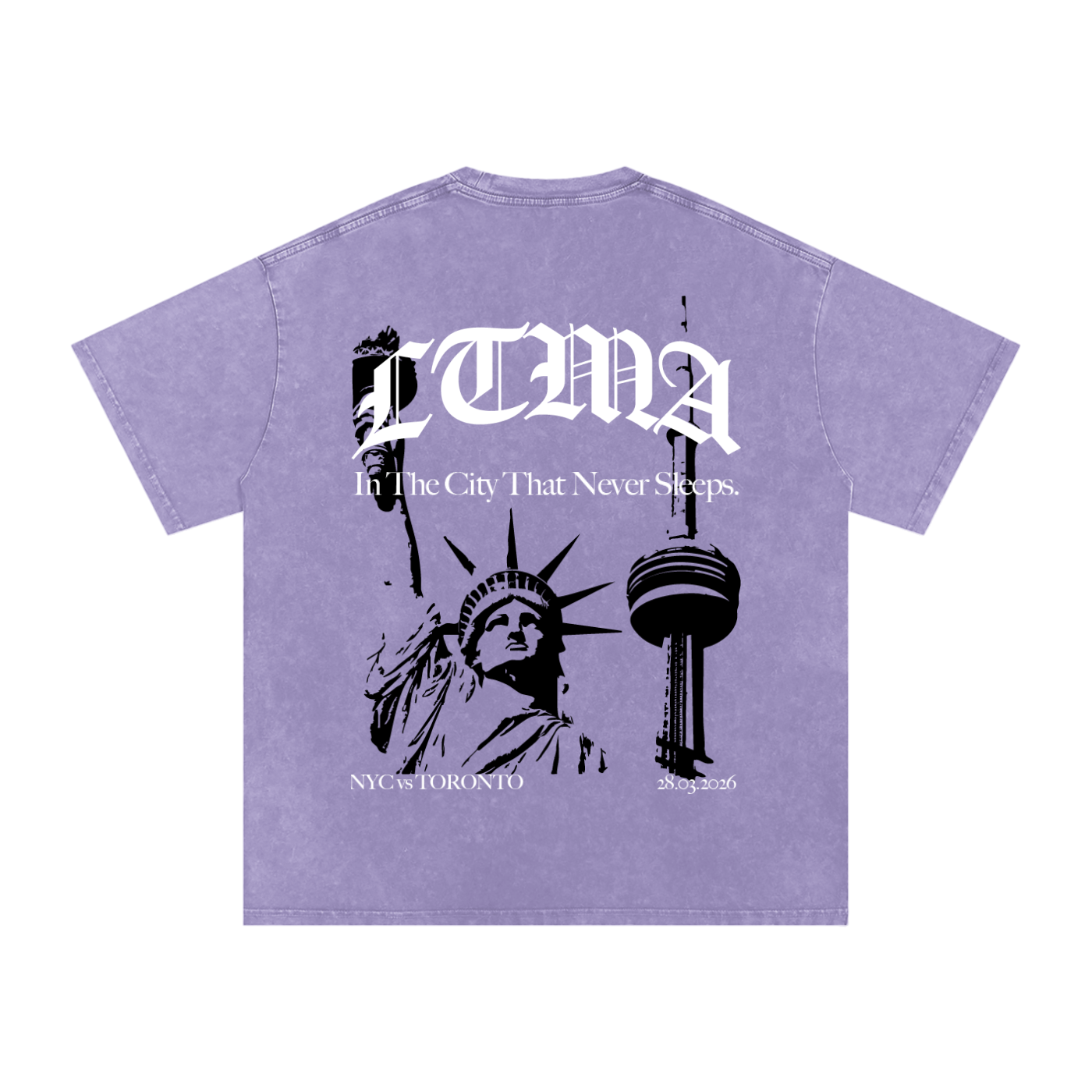 LTMA vs. NYC - Snow Washed Oversized Cotton T-Shirt