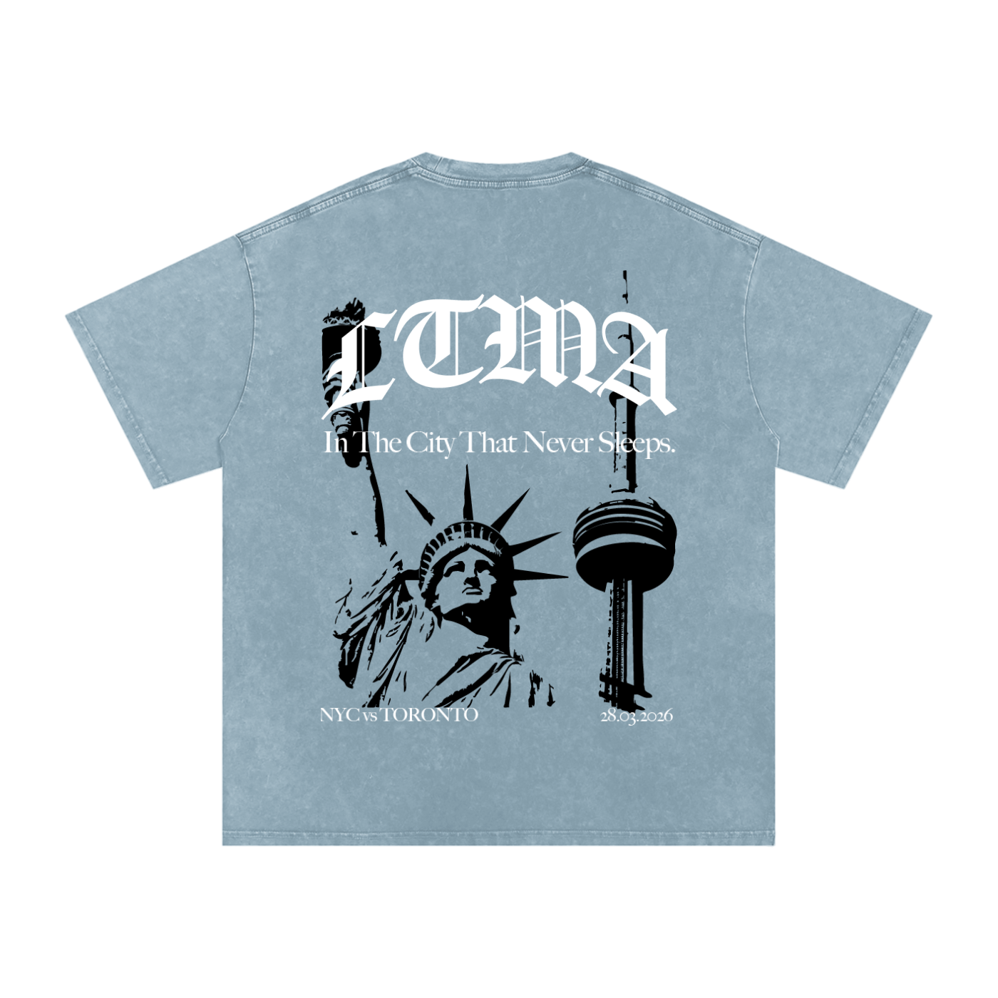 LTMA vs. NYC - Snow Washed Oversized Cotton T-Shirt
