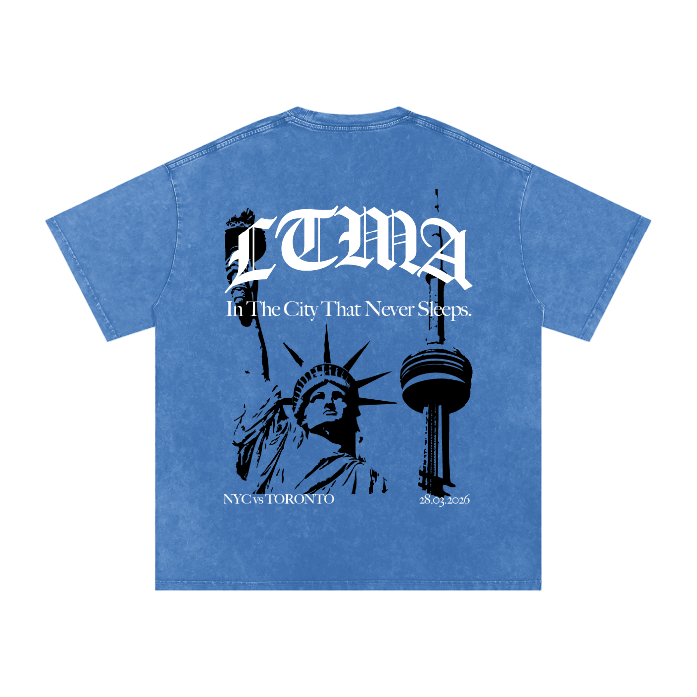 LTMA vs. NYC - Snow Washed Oversized Cotton T-Shirt