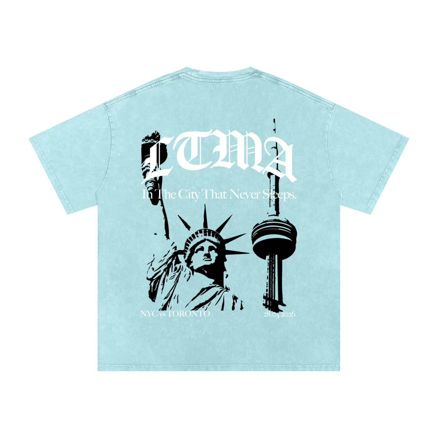 LTMA vs. NYC - Snow Washed Oversized Cotton T-Shirt