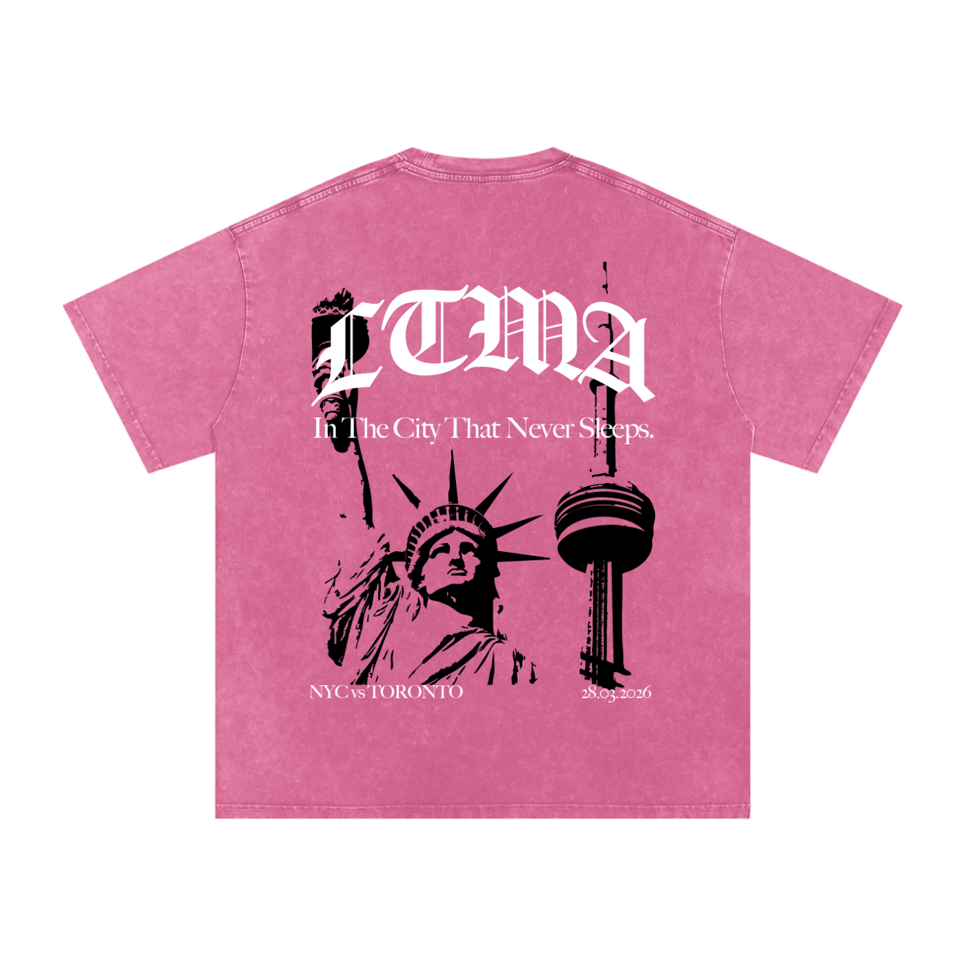 LTMA vs. NYC - Snow Washed Oversized Cotton T-Shirt