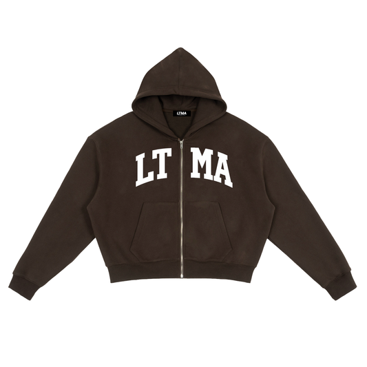 LTMA Unisex Fleece Zip-Up Boxy Crop Hoodie