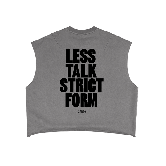 LESS TALK STRICT FORM Boxy Cropped Tank Top