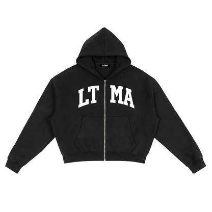 LTMA Fleece Zip-Up Boxy Crop Hoodie