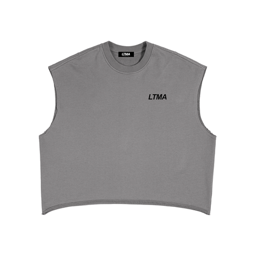 LESS TALK STRICT FORM Boxy Cropped Tank Top