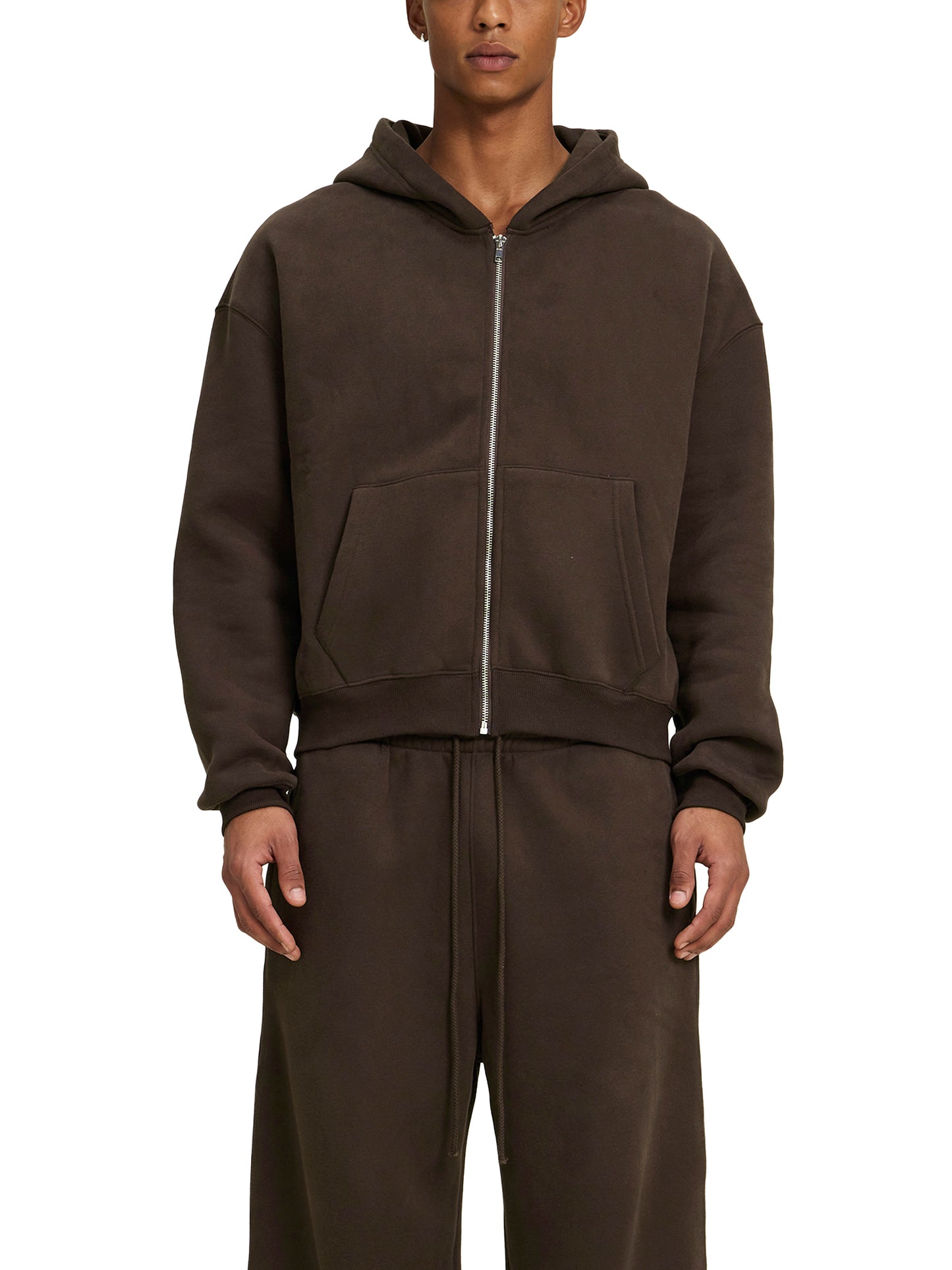 LTMA Fleece Zip-Up Boxy Crop Hoodie